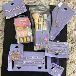 Claire's Butterfly Jewelry and Nail Set - Pink, Gold, Silver